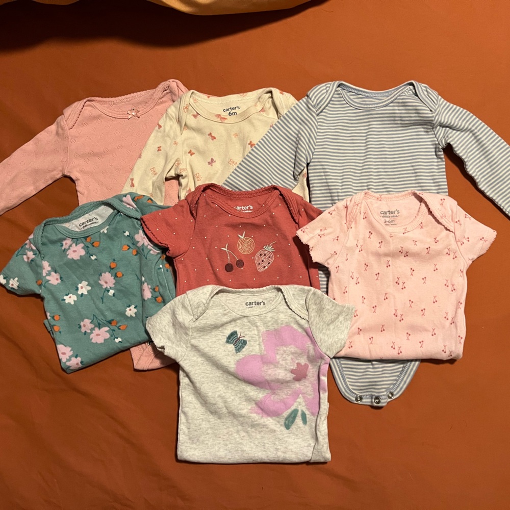 Assorted Carter’s Baby Onesies 3-6m